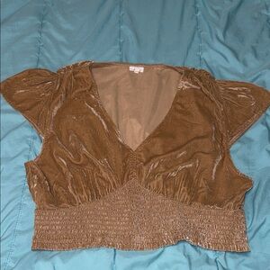 Aerie Shimmering Brown Crop Top